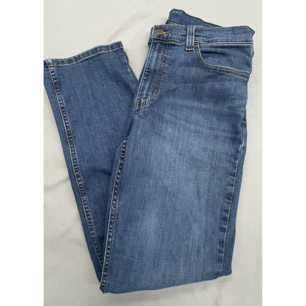 LL Bean Jeans Men 30 x 29 Blue Denim Cotton Tencel Coolmax Stretch Straight Mid
